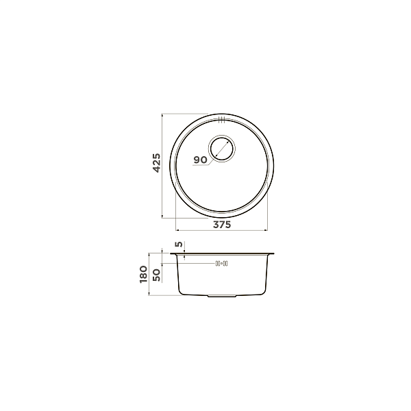 Кухонная мойка Omoikiri Toya 42-U/IF-IN нержавеющая сталь 42x42 см 4993186