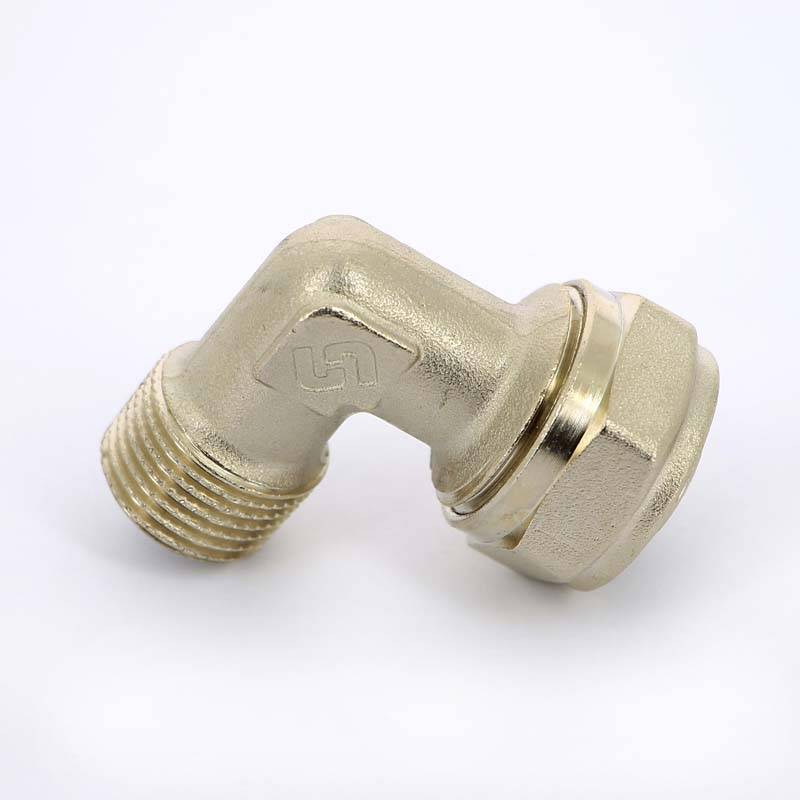 Угол обжимной никелированный Uni-Fitt 20х1/2 наружная резьба 665N7200