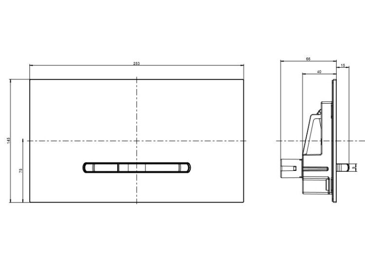 Клавиша смыва Villeroy & Boch ViConnect 253x145 мм цвет хром матовый 92218069