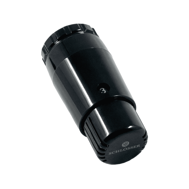 Головка термостатическая Schlosser MINI Diamant M30x1.5 черный RAL 9005 601100033