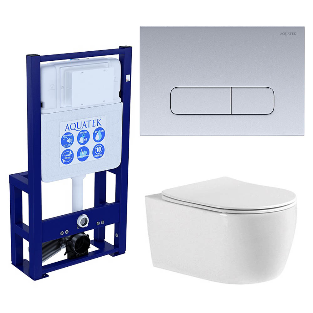 Комплект инсталляции 3 в 1 AQUATEK Европа с унитазом AQ1106-00 и клавишей KDI-0000014 Set AQUATEK ЕВРОПА-014 3в1
