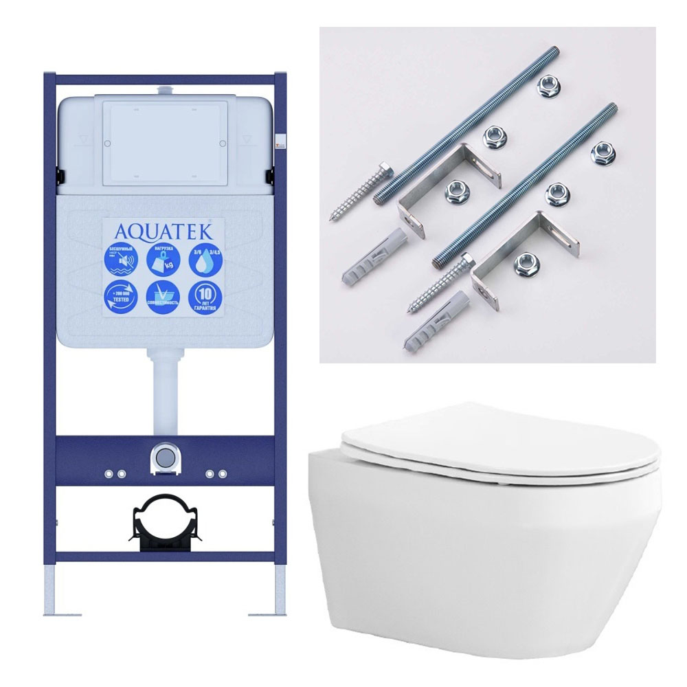 Комплект инсталляции с унитазом AQUATEK ЛЕЯ Т Tornado (без клавиши) ЛЕЯ Т