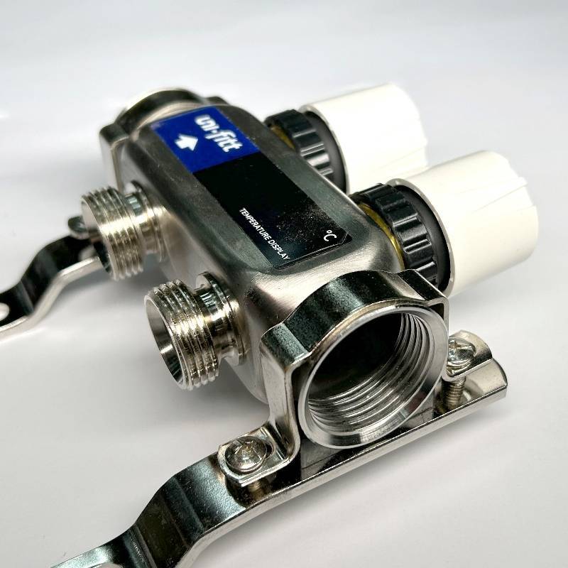 Коллекторная группа 1 x 2 выхода 3/4 STOUT с балансировочными клапанами из нержавеющей стали без концевых групп 451W4302