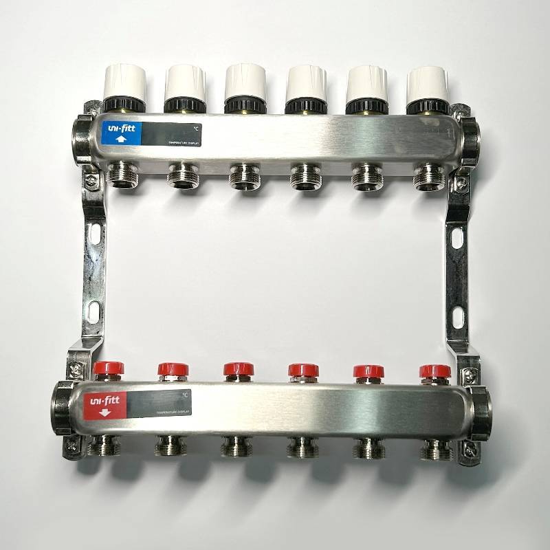 Коллекторная группа WATTS HKV-T 1 x 6 выходов 3/4 EK из нержавеющей стали 451W4306