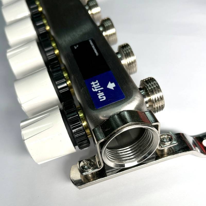 Коллекторная группа WATTS HKV-T 1 x 6 выходов 3/4 EK из нержавеющей стали 451W4306