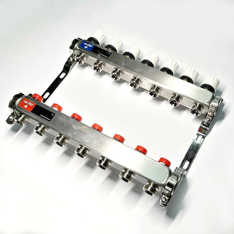 Коллекторная группа WATTS HKV-T 1 x 7 выходов 3/4 EK из нержавеющей стали 451W4307