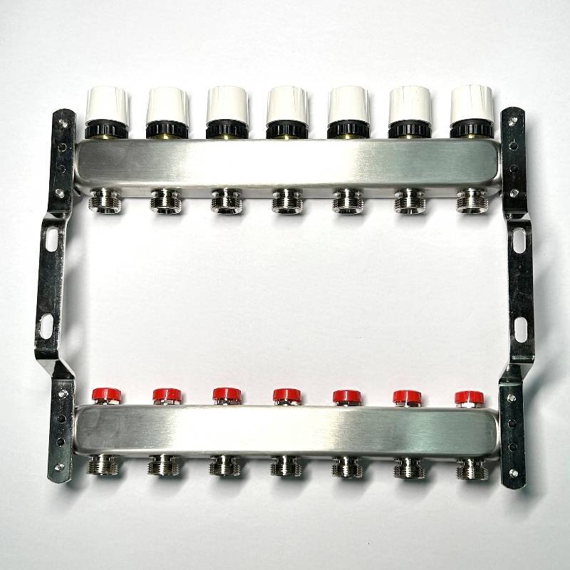 Коллекторная группа WATTS HKV-T 1 x 7 выходов 3/4 EK из нержавеющей стали 451W4307