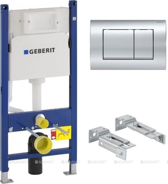 Инсталляция для подвесного унитаза Geberit Duofix Delta 112 см с клавишей Delta30 хром и крепежом 458.163.21.1