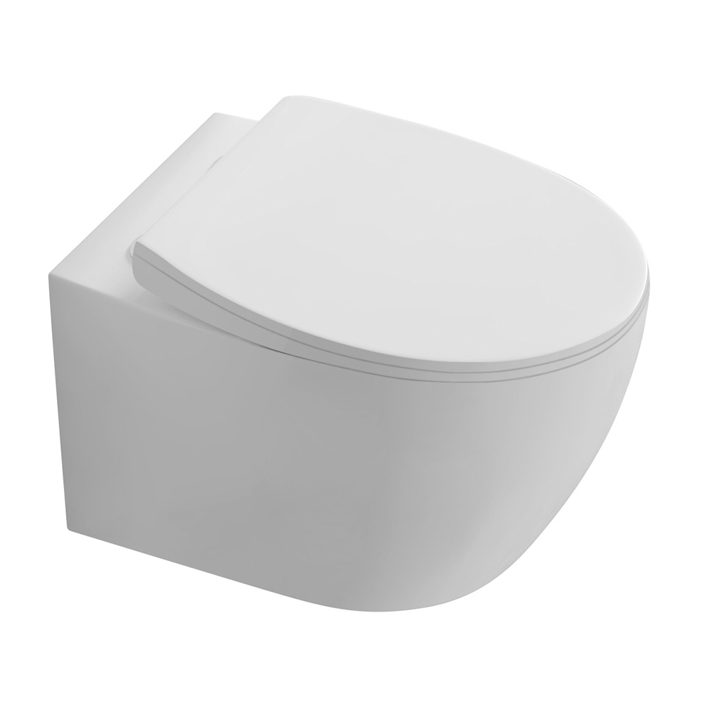 Унитаз подвесной Aquanet Сириус Tornado безободковый 520х360х350 мм с сиденьем микролифт AQ1582T-00