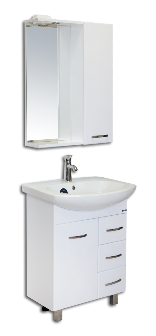 Тумба под умывальник напольная Rosa Лагуна/3 605х720х320 мм белая TLGN65