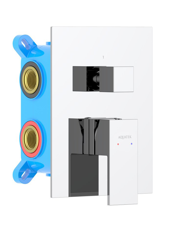 Смеситель для ванны Aquanet Libra встраиваемый 3 режима комплект AQ1647CR