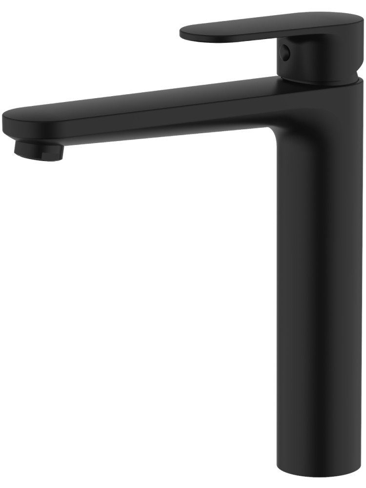 Смеситель для раковины Aquanet Ника высокий 190 мм без донного клапана матовый черный AQ1804MB