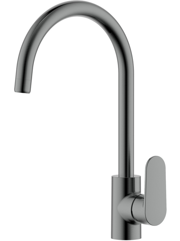 Смеситель для кухни Aquanet Ника полукруглый излив оружейная сталь AQ1882BGM
