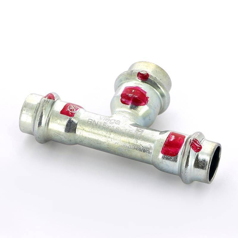 Тройник пресс Viega Prestabo 15х18х15 мм оцинкованная сталь SC-Contur 642549