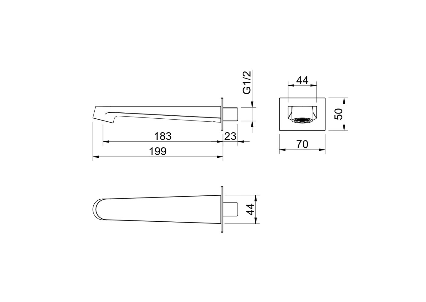 Излив для ванны Aquanet Oberon 183 мм шлифованное золото AQ1241BG