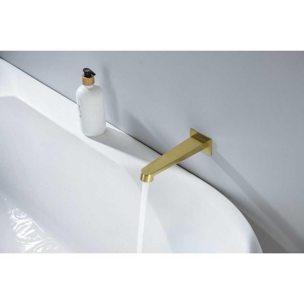 Излив для ванны Aquanet Oberon 183 мм шлифованное золото AQ1241BG