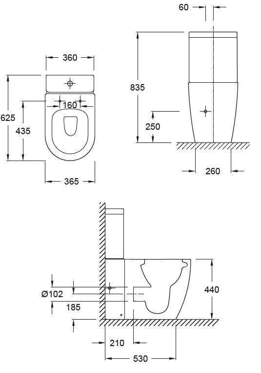Чаша напольного унитаза Jacob Delafon Soprano Rimless 36x62.5 см белая UJAK102-0