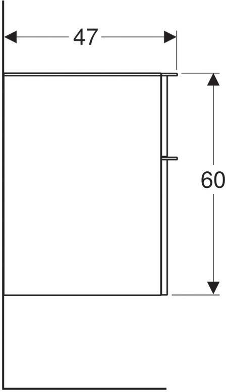 Шкаф боковой Geberit Smyle Square низкий 2 ящика цвет пекан 500.357.JR.1