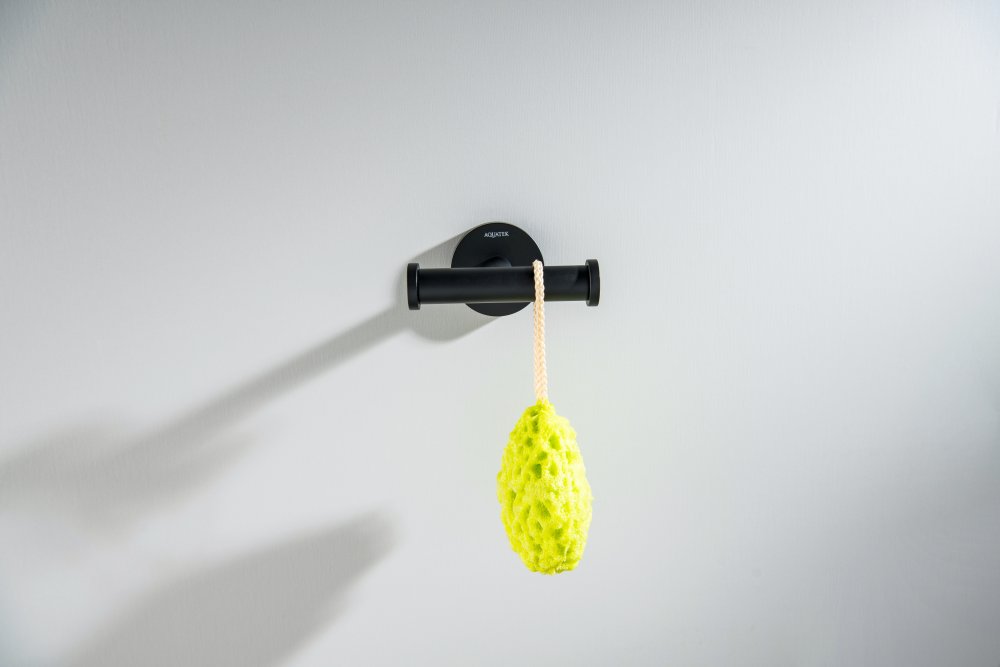 Крючок двойной Aquanet Оберон матовый черный AQ4202MB