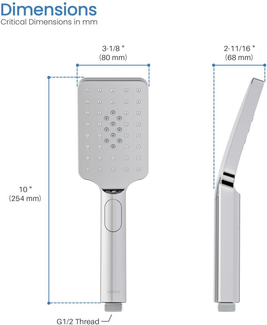 Ручной душ Aquanet Лира Select 80 3jet хром AQ2005CR