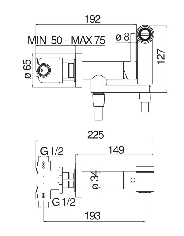 Комплект для гигиенического душа Avenue встроенный никель AV00600NLP