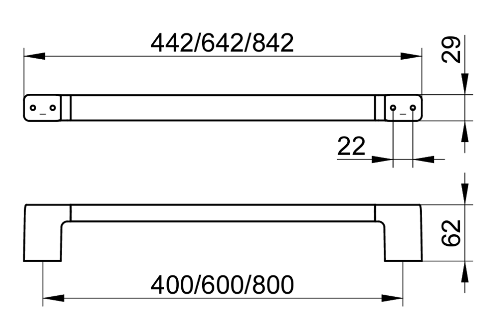 Полотенцедержатель Keuco COLLECTION MOLL 600 мм хром 12701010600