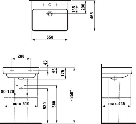 Раковина Laufen Pro S 600x465 мм 8.1096.2.000.104.1