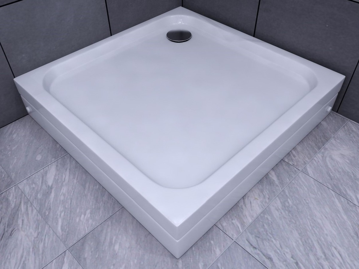 Поддон душевой D-Pol акриловый квадратный 100x100x15 см с ножками и панелью DPA-0000003