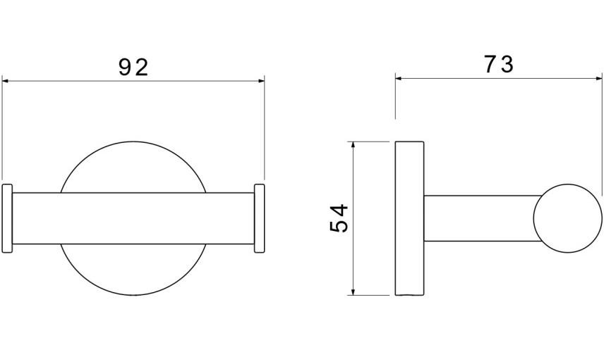 Крючок двойной Aquanet Оберон матовый черный AQ4202MB