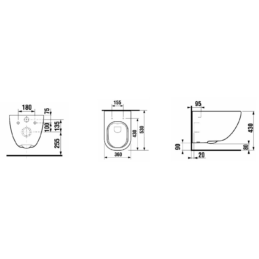 Комплект Laufen BASAL Combipack унитаз подвесной с сиденьем Soft-Close 8.66E1.0.000.000.1