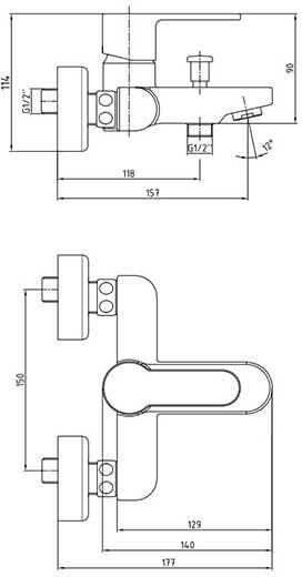 Смеситель для ванны VitrA Nita 102102475EX