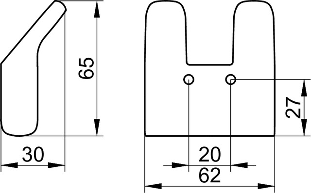 Крючок для полотенца Keuco COLLECTION MOLL двойной хром 12713010000