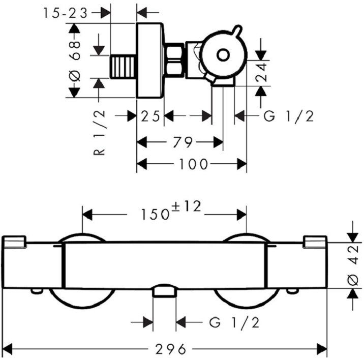 Смеситель для душа термостатический Hansgrohe Ecostat 1001 CL 13211000