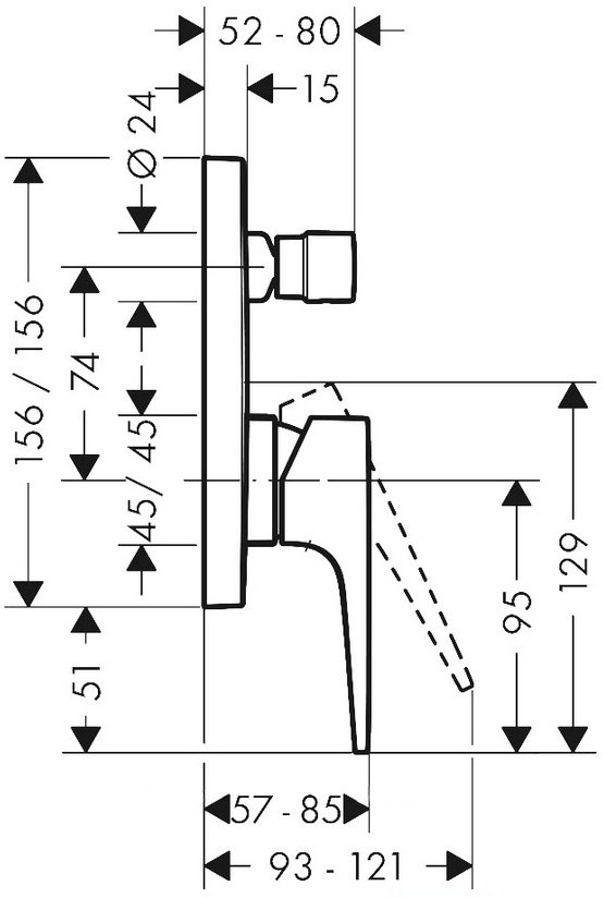 Комплект смесителя для ванны Hansgrohe Metropol скрытого монтажа полированное золото 32545990/01800180