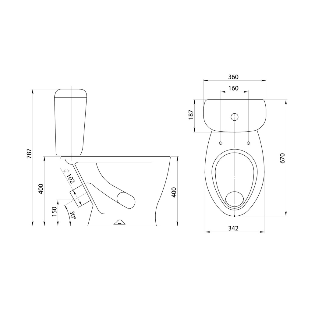 Унитаз-компакт Santeri Воротынский косой выпуск сиденье полипропилен 1.P401.7.S00.00B.F