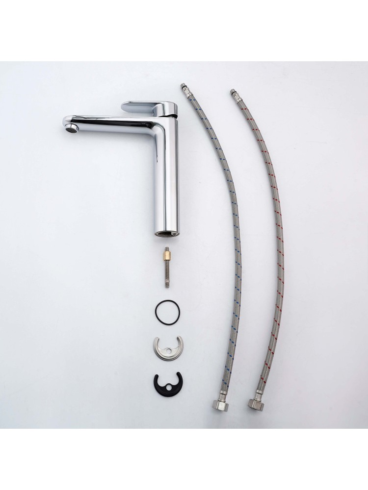 Смеситель для раковины Aquanet Ника высокий 190 мм без донного клапана хром AQ1804CR