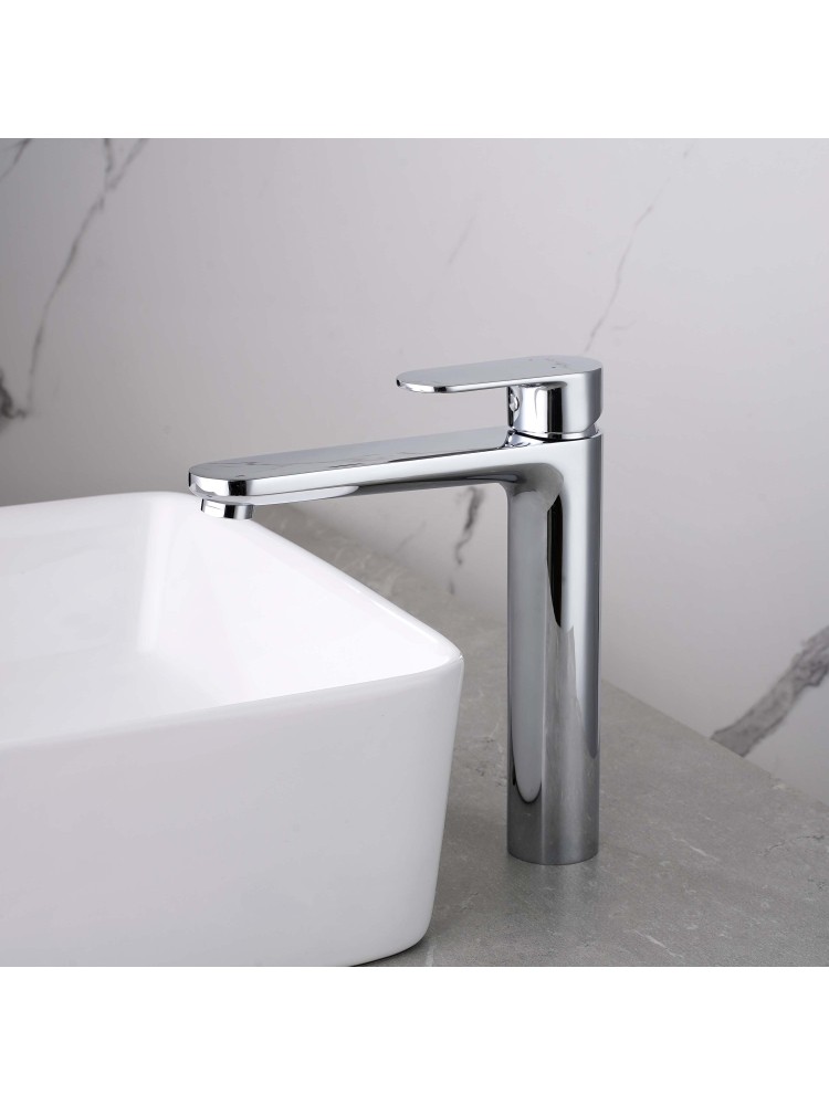 Смеситель для раковины Aquanet Ника высокий 190 мм без донного клапана хром AQ1804CR