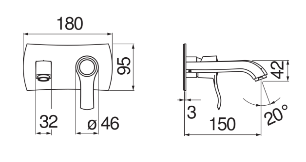 Смеситель для раковины TopZero Sofi 150 мм внешняя часть бронза SI98198BR