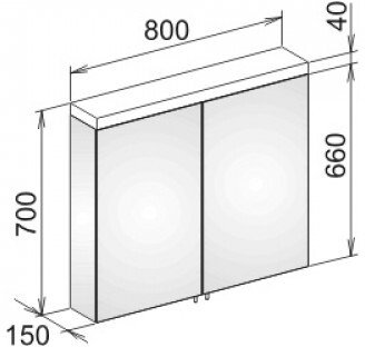 Зеркальный шкаф Keuco Royal 15 800x150x720 мм 14403171301