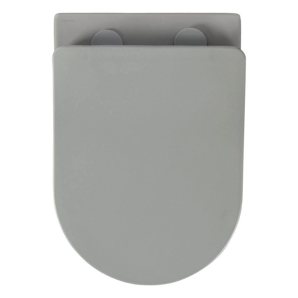 Унитаз подвесной безободковый Aquatek Европа 525х360х320 мм с сиденьем микролифт матовый серый AQ1901-MG