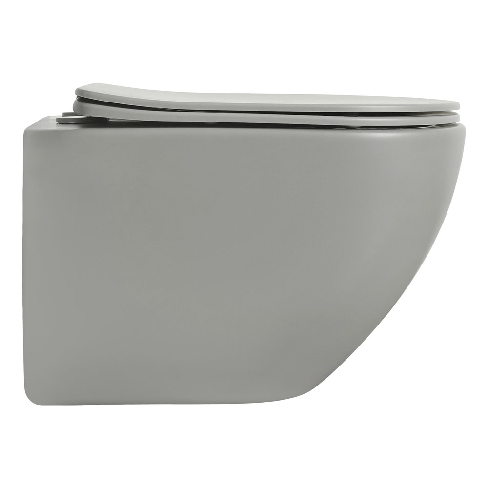 Унитаз подвесной безободковый Aquatek Европа 525х360х320 мм с сиденьем микролифт матовый серый AQ1901-MG