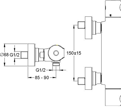 Смеситель для душа термостатический Jacob Delafon Singulier E10872-CP