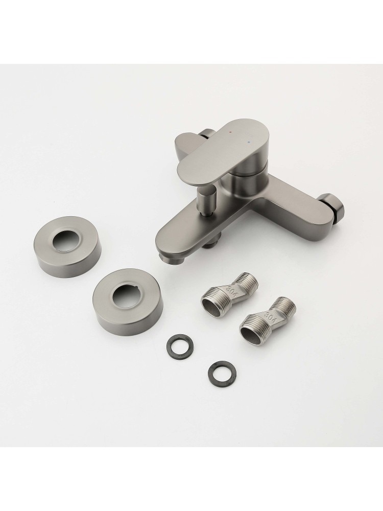 Смеситель для ванны Aquanet Ника оружейная сталь AQ1840BGM