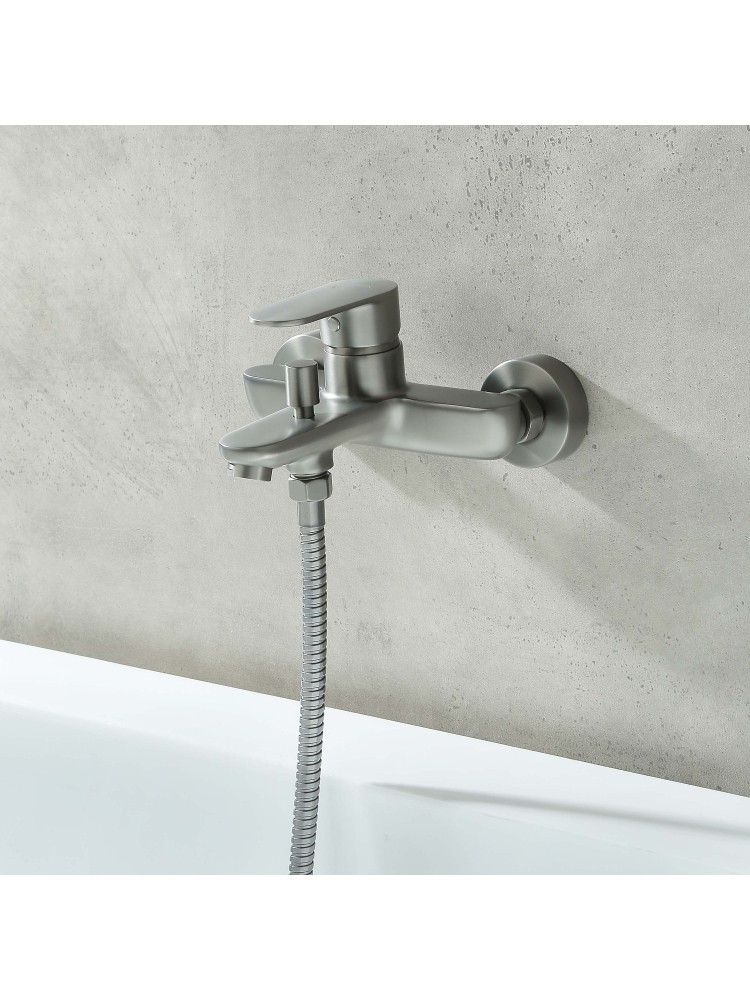 Смеситель для ванны Aquanet Ника оружейная сталь AQ1840BGM