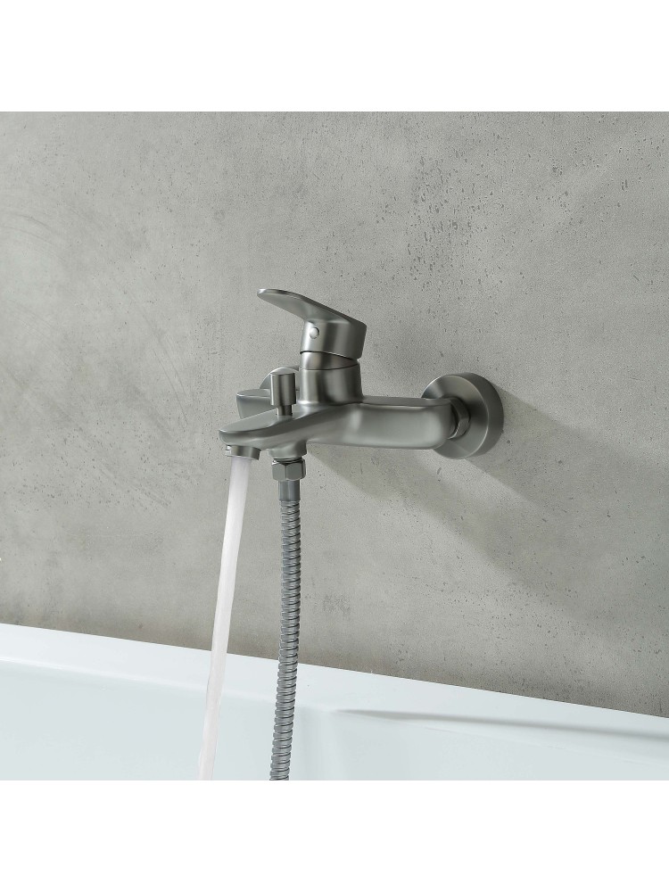 Смеситель для ванны Aquanet Ника оружейная сталь AQ1840BGM