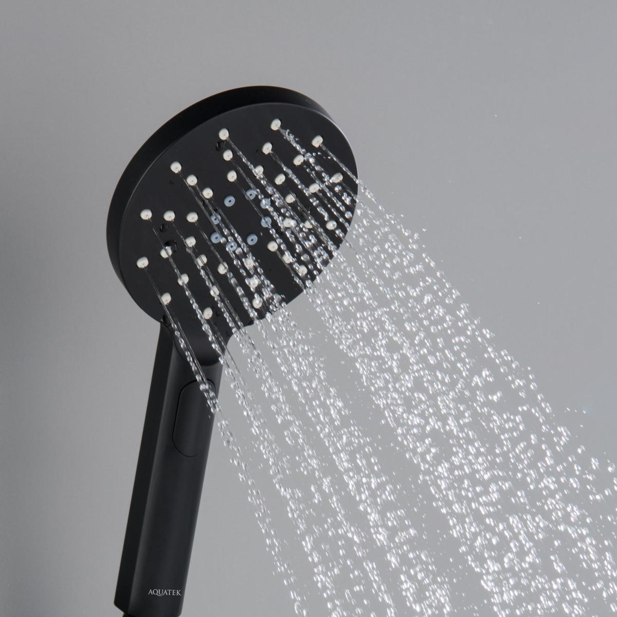 Ручной душ Aquanet Оберон Select 120 3jet матовый черный AQ2006MB