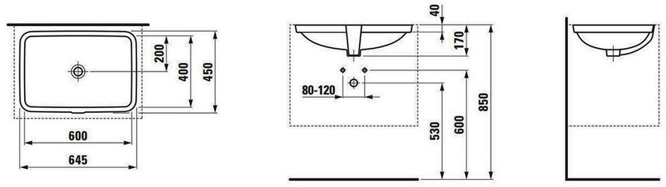 Раковина встраиваемая Laufen Pro S 550x380 мм 8.1196.5.000.109.1