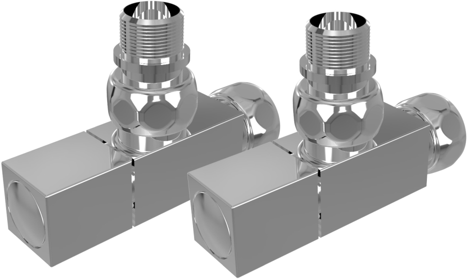 Комплект вентилей Aquanerba AQ 2020CH квадрат 3/4х1/2 хром (2 шт) AQ 2020CH