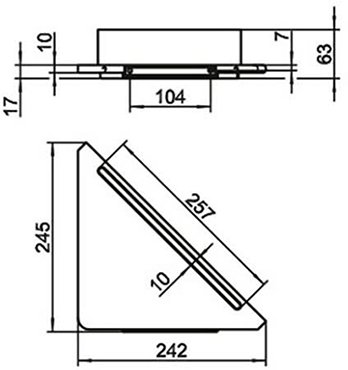 Полочка для душа угловая KEUCO EDITION 400 со скребком алюминий/белый 11557170100 RAL 9010