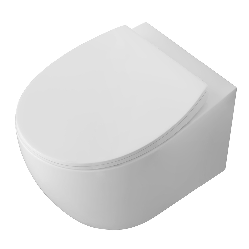 Унитаз подвесной Aquanet Сириус Tornado безободковый 520х360х350 мм с сиденьем микролифт AQ1582T-00